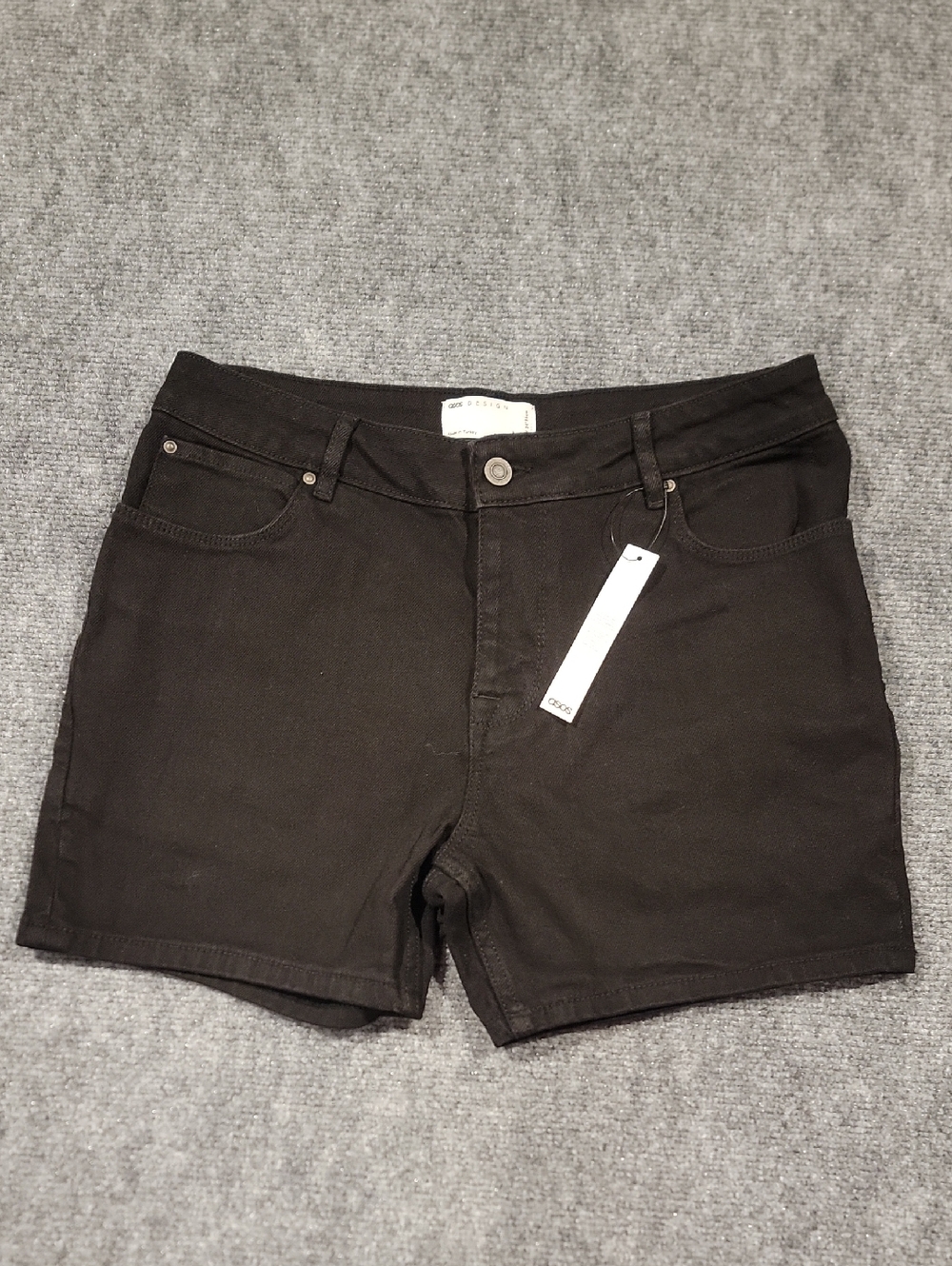Asos Design Black Denim Shorts 34" Waist NWT